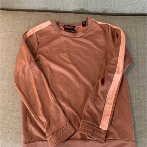 Scotch & Soda Brown Crewneck Sweater with Pink Stripes